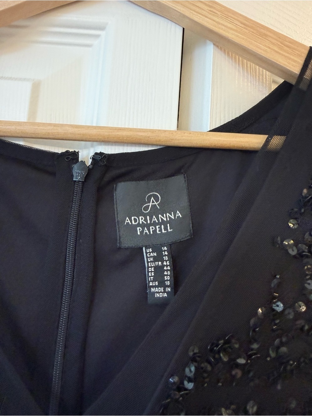 Adrianna Papell Women's Beaded Georgette Jumpsuit black - Picture 6 of 10